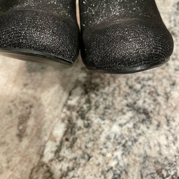 Black glitter Steve Madden stretch booties sz 7m. - Picture 5 of 7